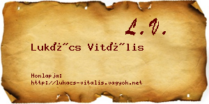Lukács Vitális névjegykártya